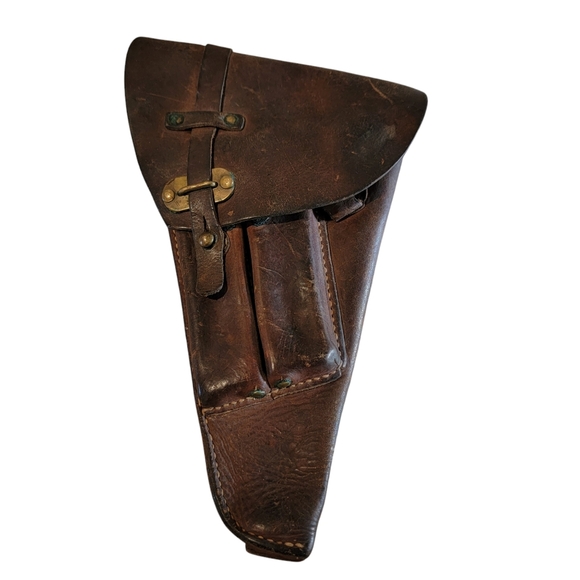 Original Swedish WWII Era Lahti Husqvarna‎ M40 Pistol Leather Holster - Picture 1 of 5